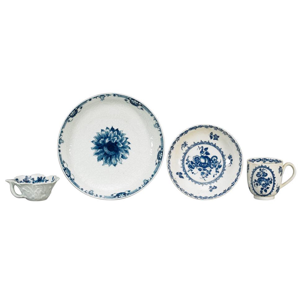 Group of Worcester Blue and White Articles, c.1757-85
