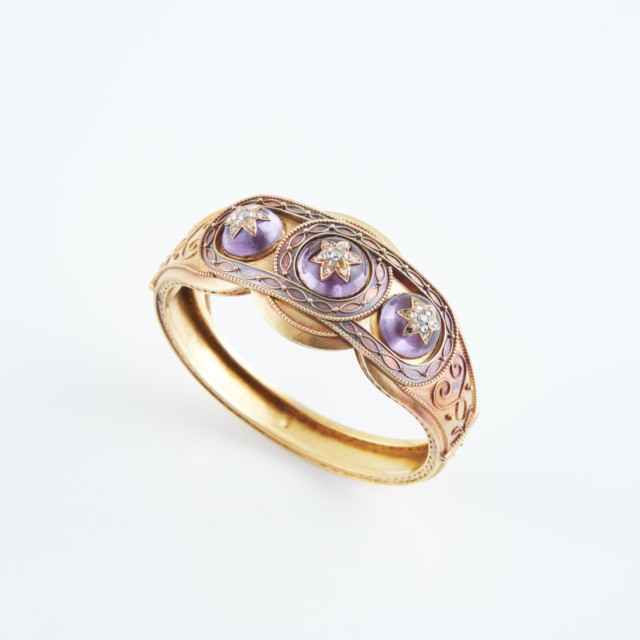 Carlo Giuliano 14k Yellow Gold Hinged Bangle