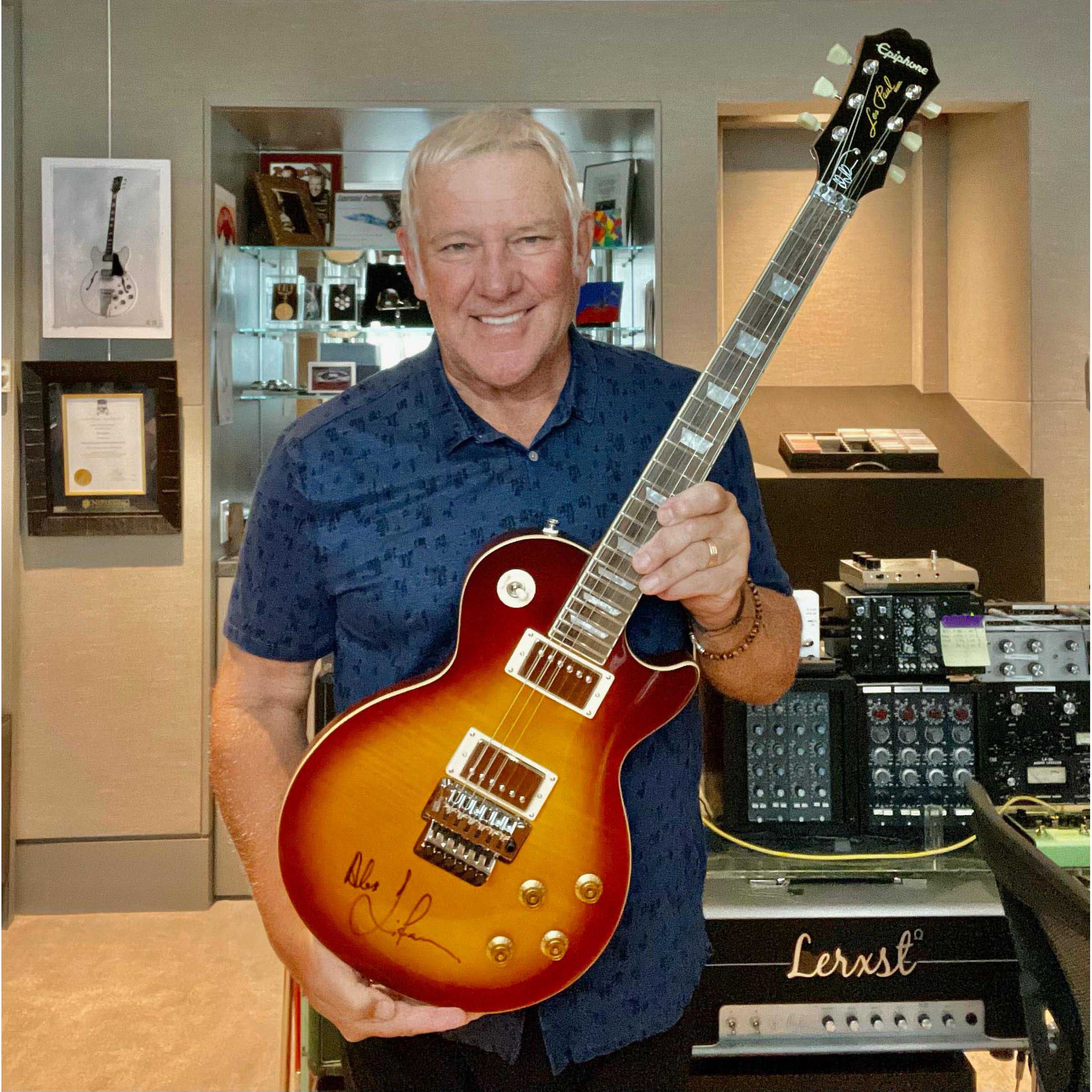 Alex Lifeson and Geddy Lee Autographed Epiphone Les Paul