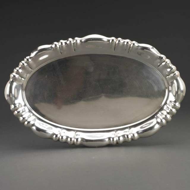 Hungarian Silver Oval Tray, Budapest, 20th century