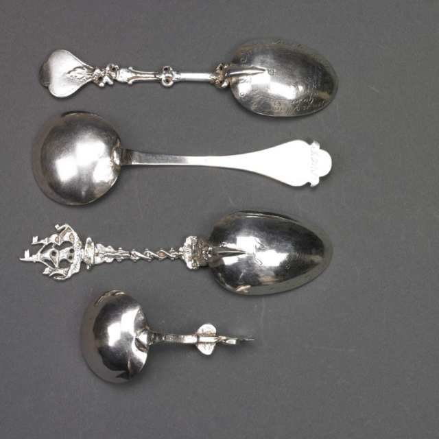 Four Dutch Silver Spoons, 18th/early 19th century
