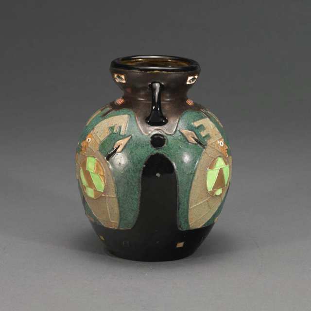 Stellmacher, Teplitz ‘Aztec’ Two-Handled Vase, early 20th century