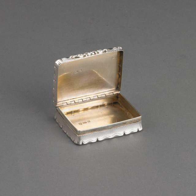 Victorian Silver Rectangular Snuff Box, Edward Smith, Birmingham, 1855