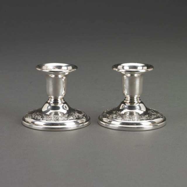 Four Canadian Silver Low Candlesticks, Henry Birks & Sons, Montreal, Que., 20th century