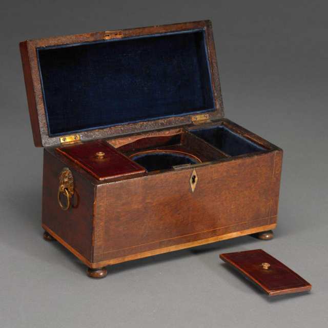English Inlaid Mahogany Rectangular Tea Caddy, c.1800