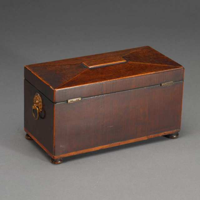 English Inlaid Mahogany Rectangular Tea Caddy, c.1800