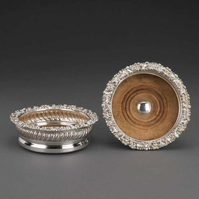 Pair of Sheffield Plated Wine Coasters, c.1825