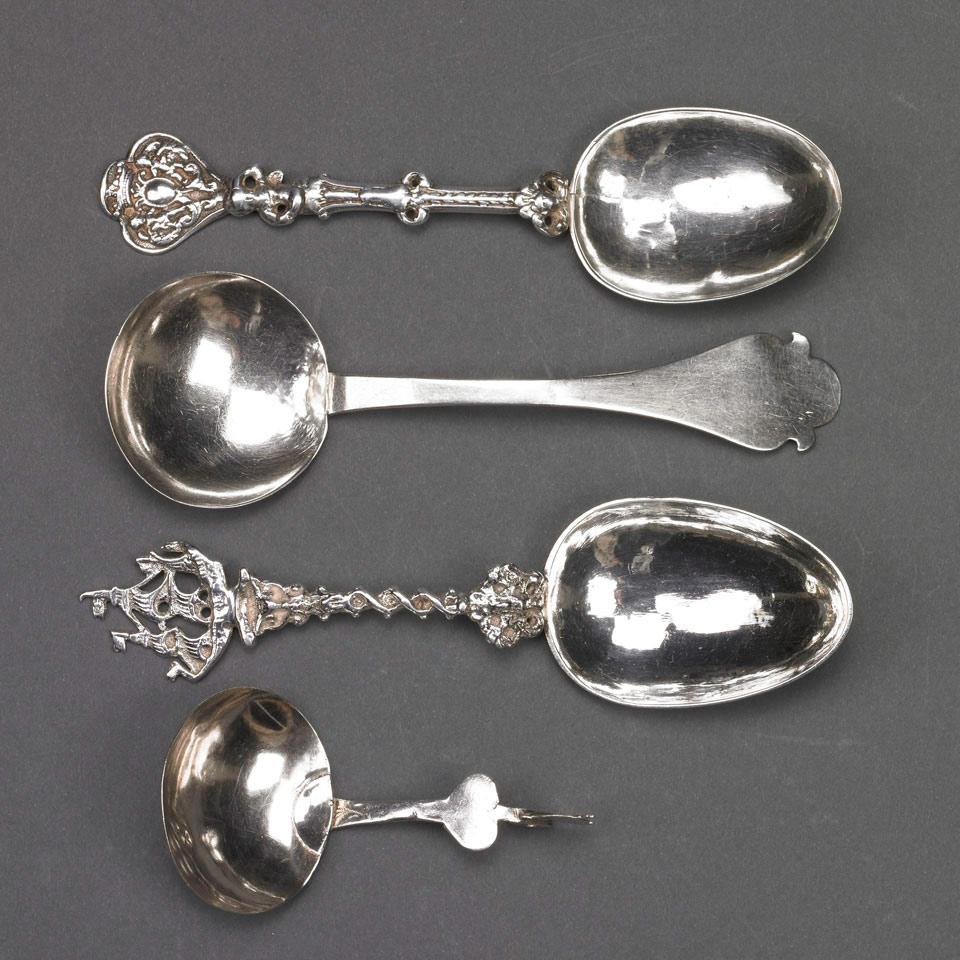 Four Dutch Silver Spoons, 18th/early 19th century