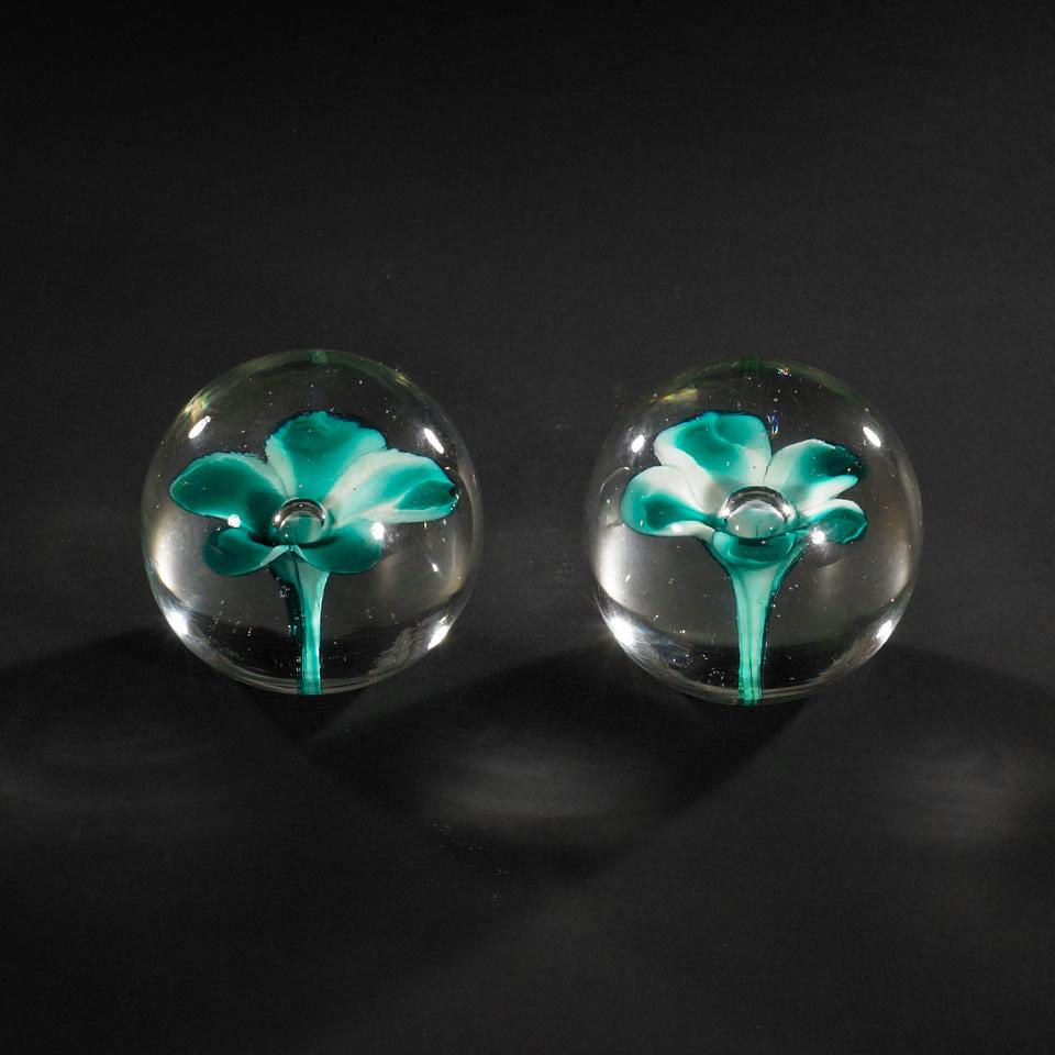 Pair of Venini Glass Paperweights, 1950’s