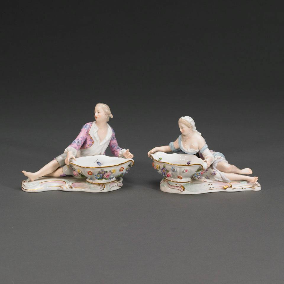 Pair of Meissen Figural Salts, early 20th century