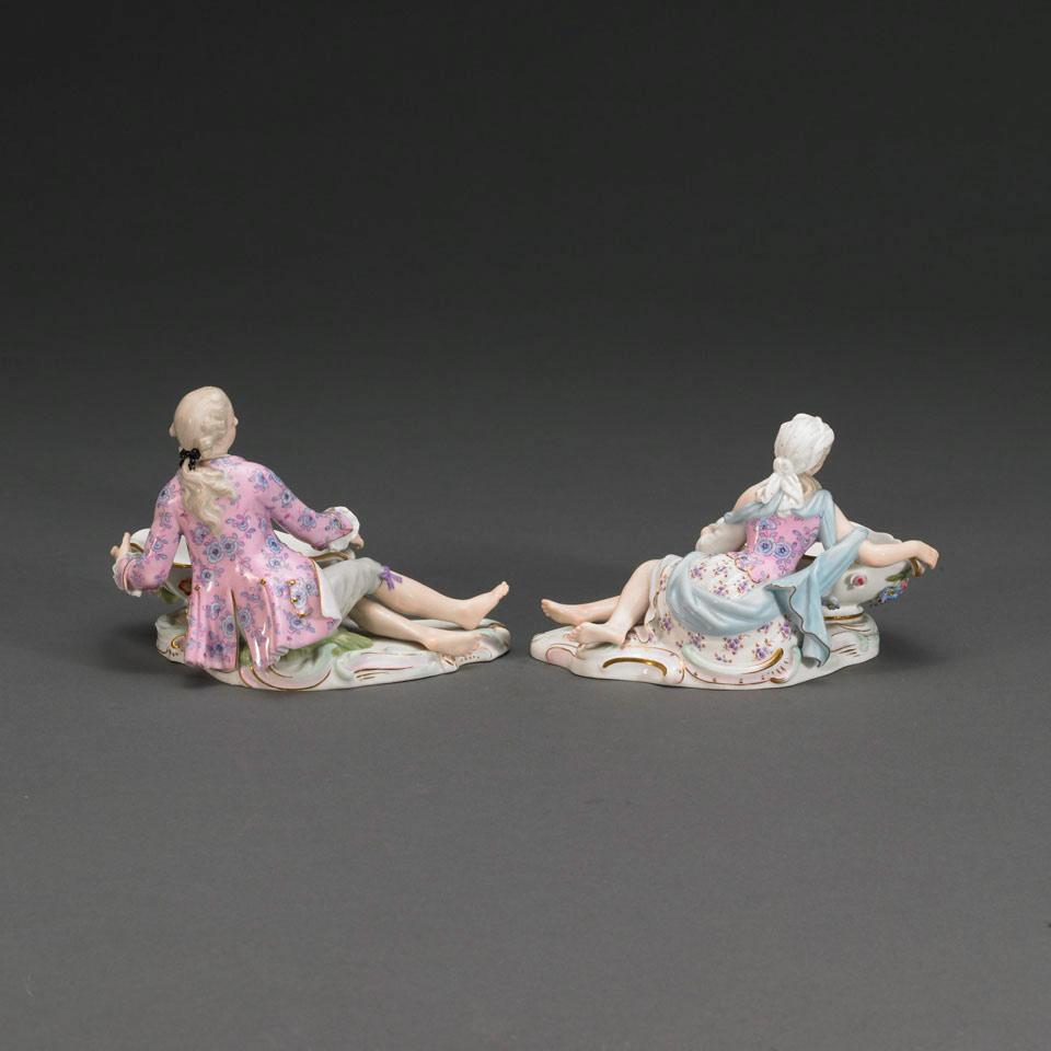 Pair of Meissen Figural Salts, early 20th century