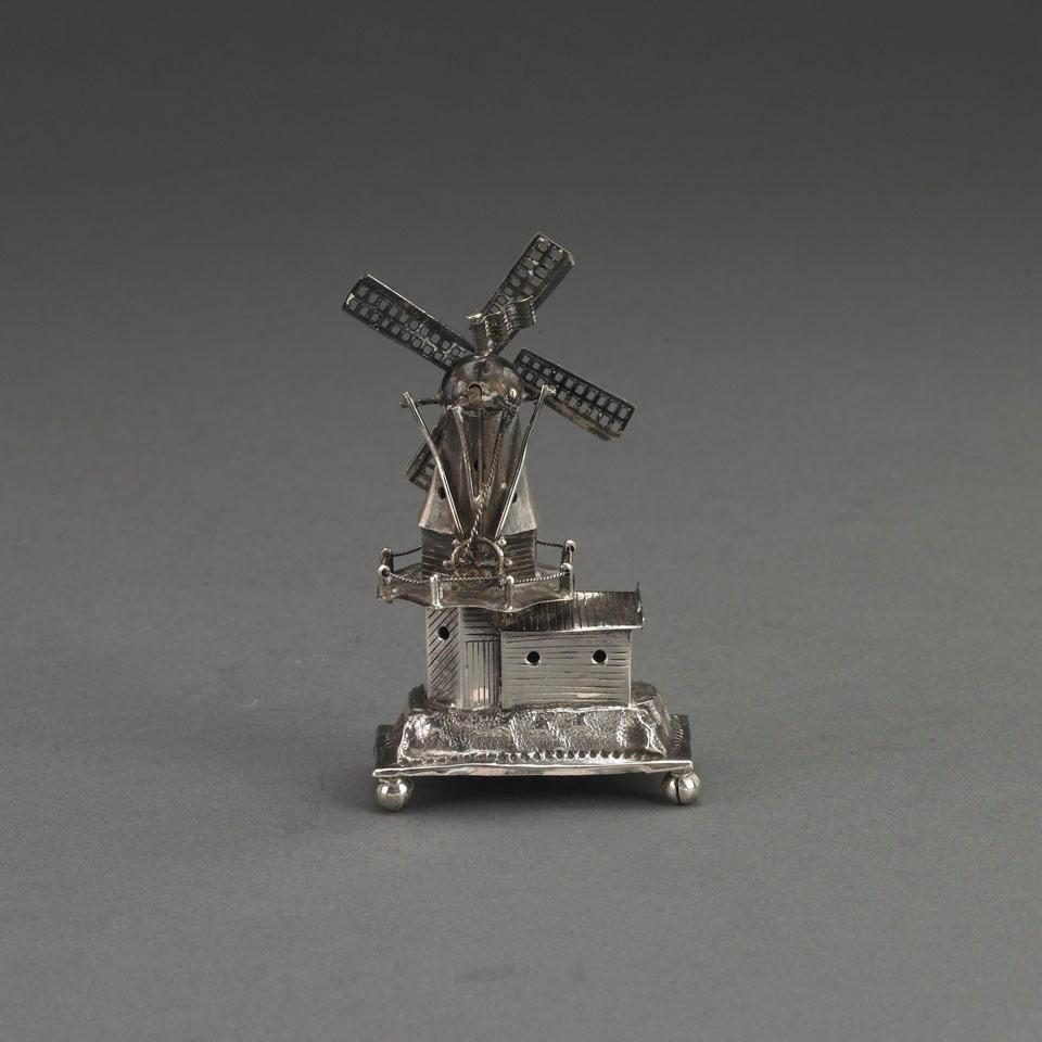 Dutch Silver Miniature Windmill, 1919