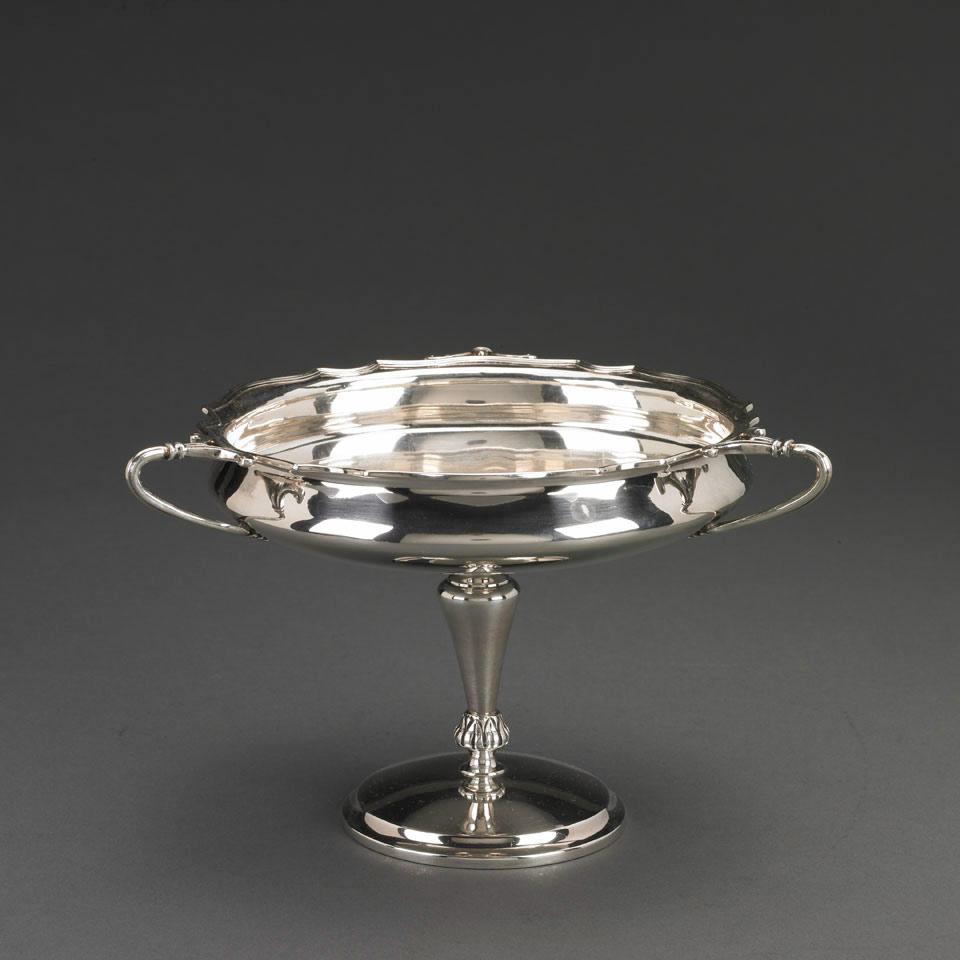 Edwardian Silver Three-Handled Pedestal-Footed Bowl, Thomas Latham & Ernest Morton, Chester, 1904
