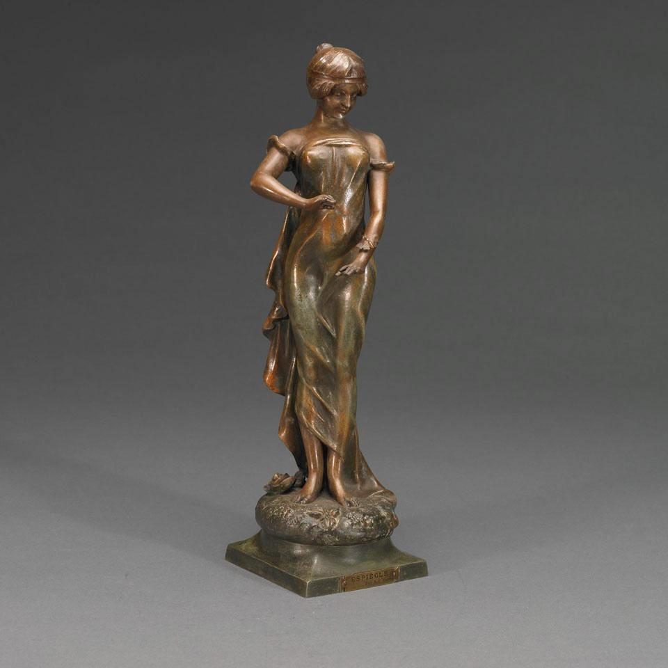 Patinated Metal Figure, ‘Espiégle’, A.J. Scotte, c.1900