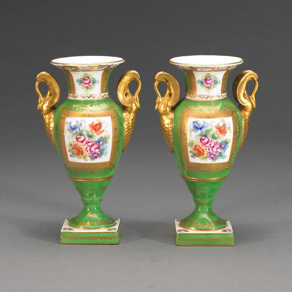 Pair of Limoges Mantel Vases, 20th century