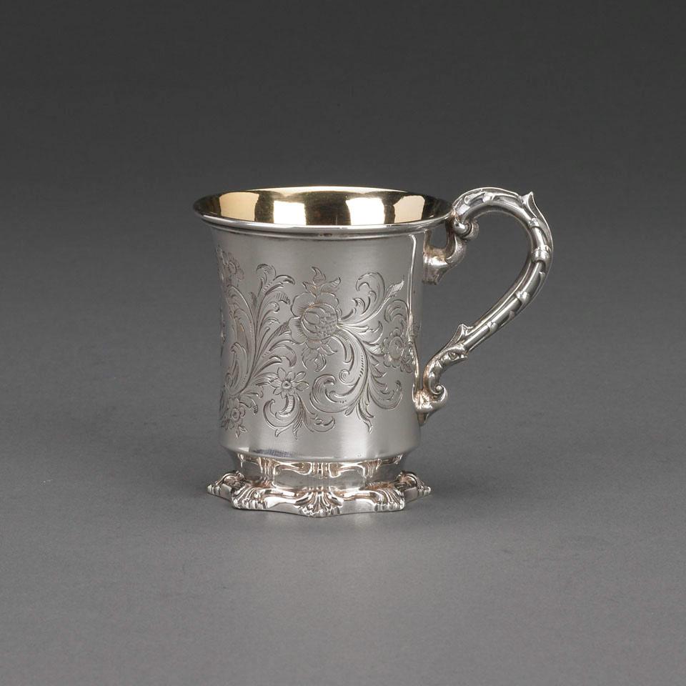 Victorian Silver Christening Mug, John Evans II, London, 1842