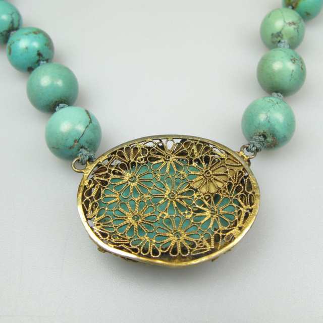 Single Strand Turquoise Bead Necklace