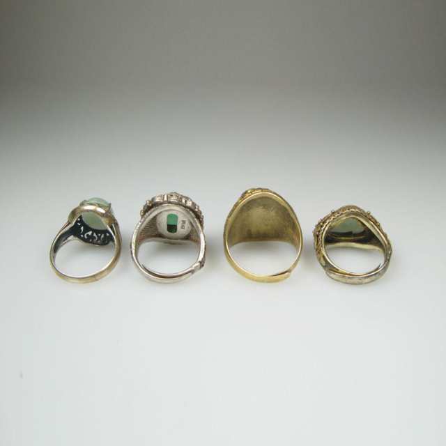 4 Silver And Silver Gilt Filigree Rings