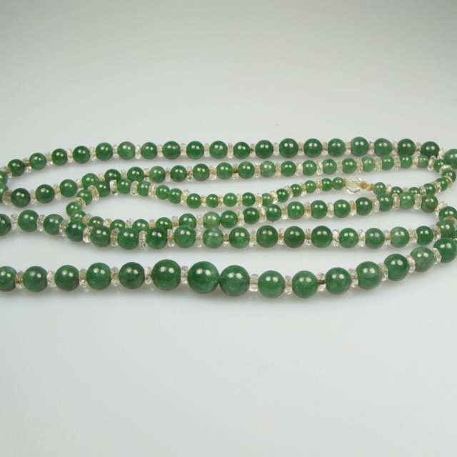 Single Endless Graduated Strand Of Jade Beads