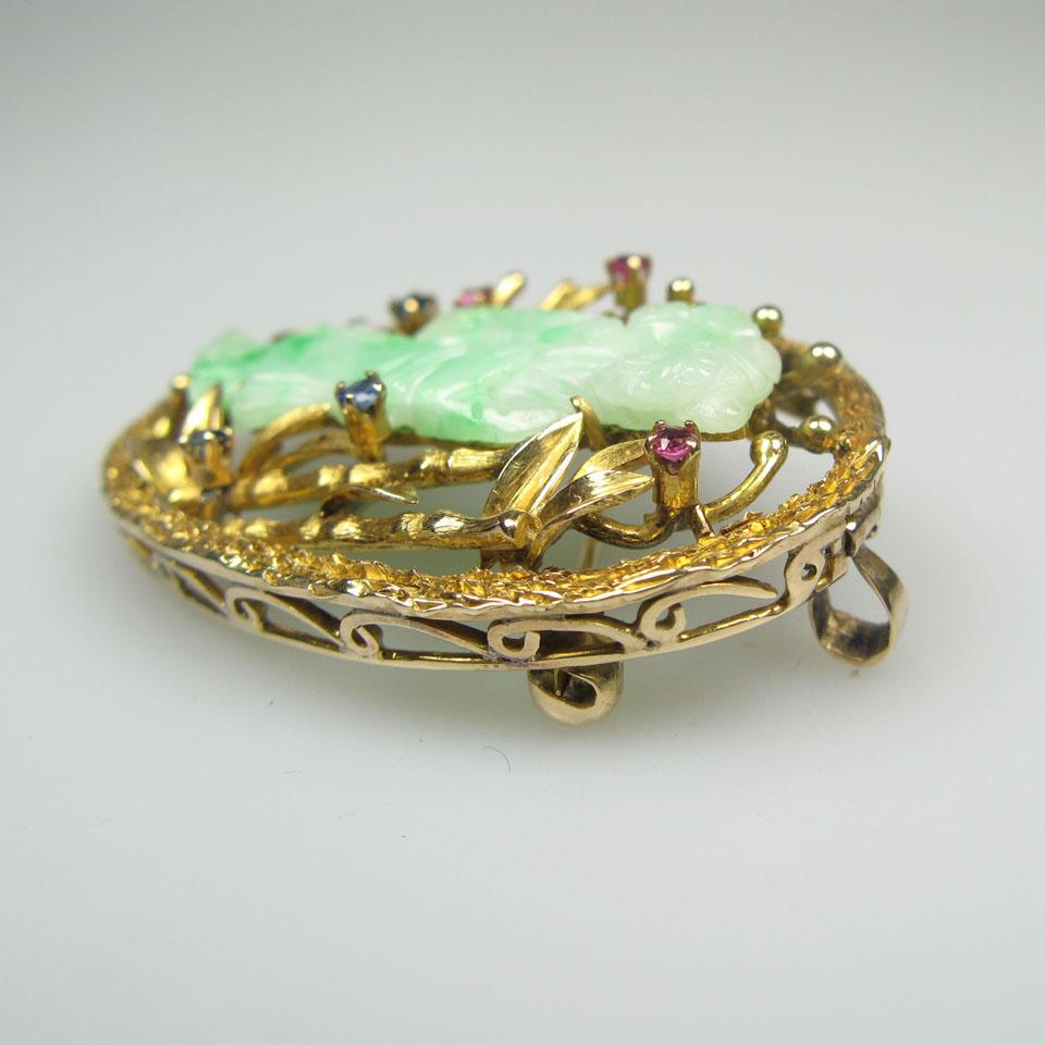 14k Yellow Gold Oval Brooch