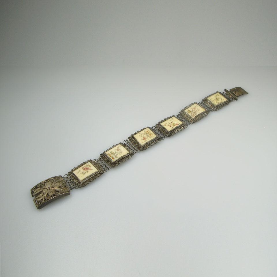 Chinese Silver Filigree Link Bracelet