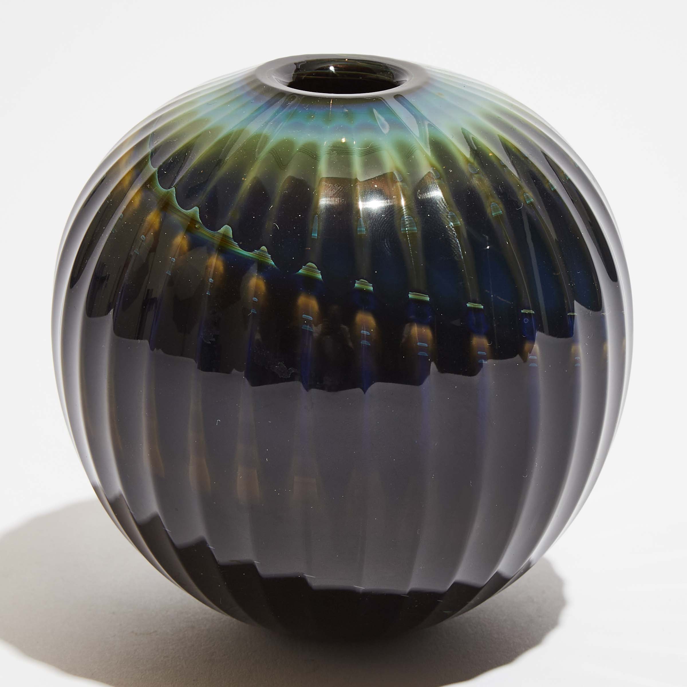 Art Reed (American, b.1953), Blue Agate Glass Vase, 1981