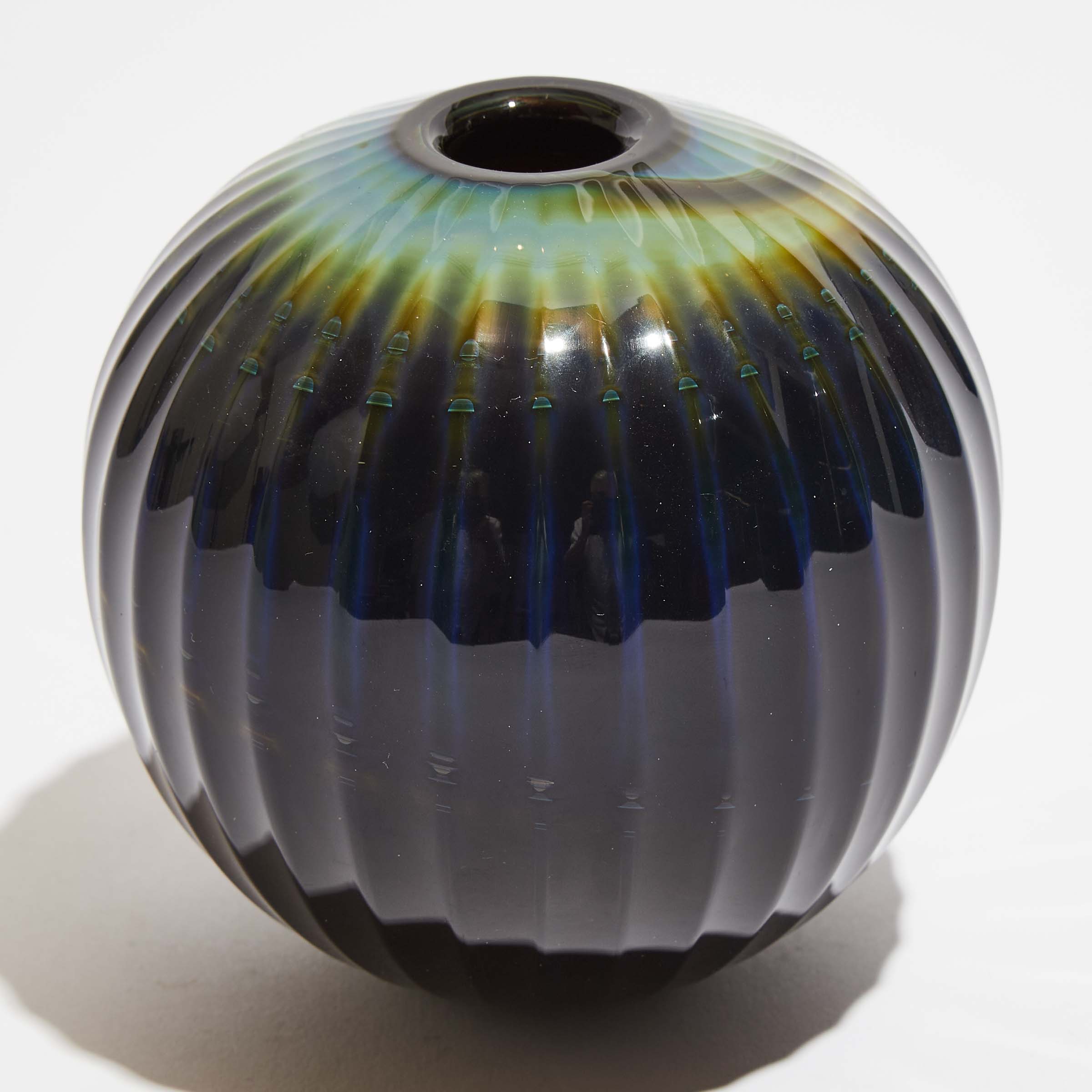 Art Reed (American, b.1953), Blue Agate Glass Vase, 1981