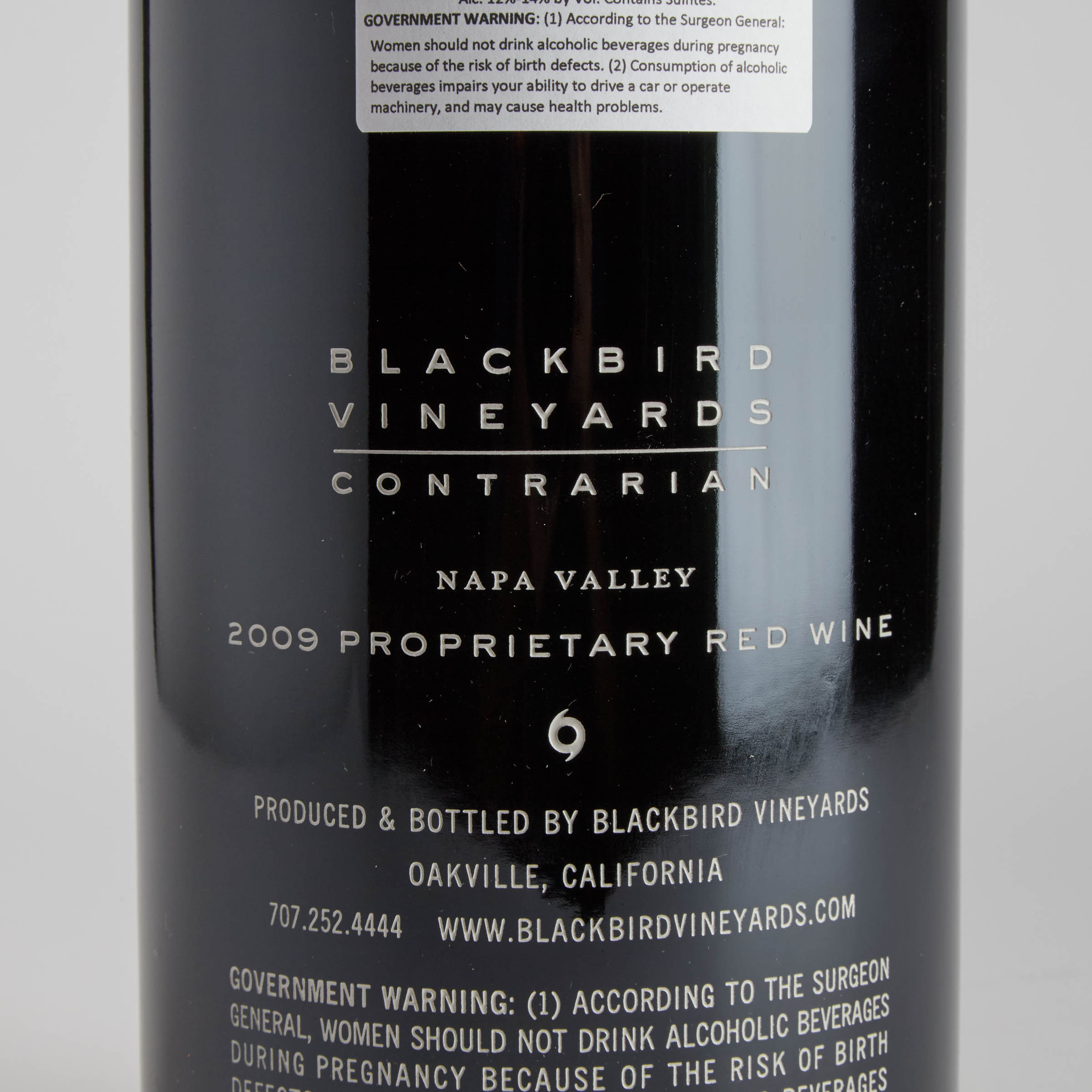 BLACKBIRD VINEYARDS CONTRARIAN 2009 (1 D. MAG.)