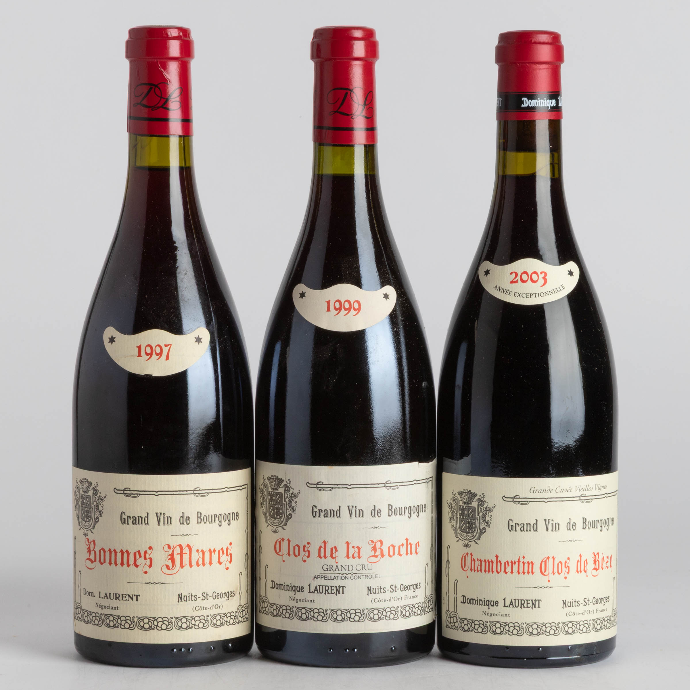 DOMINIQUE LAURENT BONNES MARES 1997 (1)DOMINIQUE LAURENT CHAMBERTIN-CLOS DE BÈZE 2003 (1)DOMINIQUE LAURENT CLOS DE LA ROCHE 1999 (1)