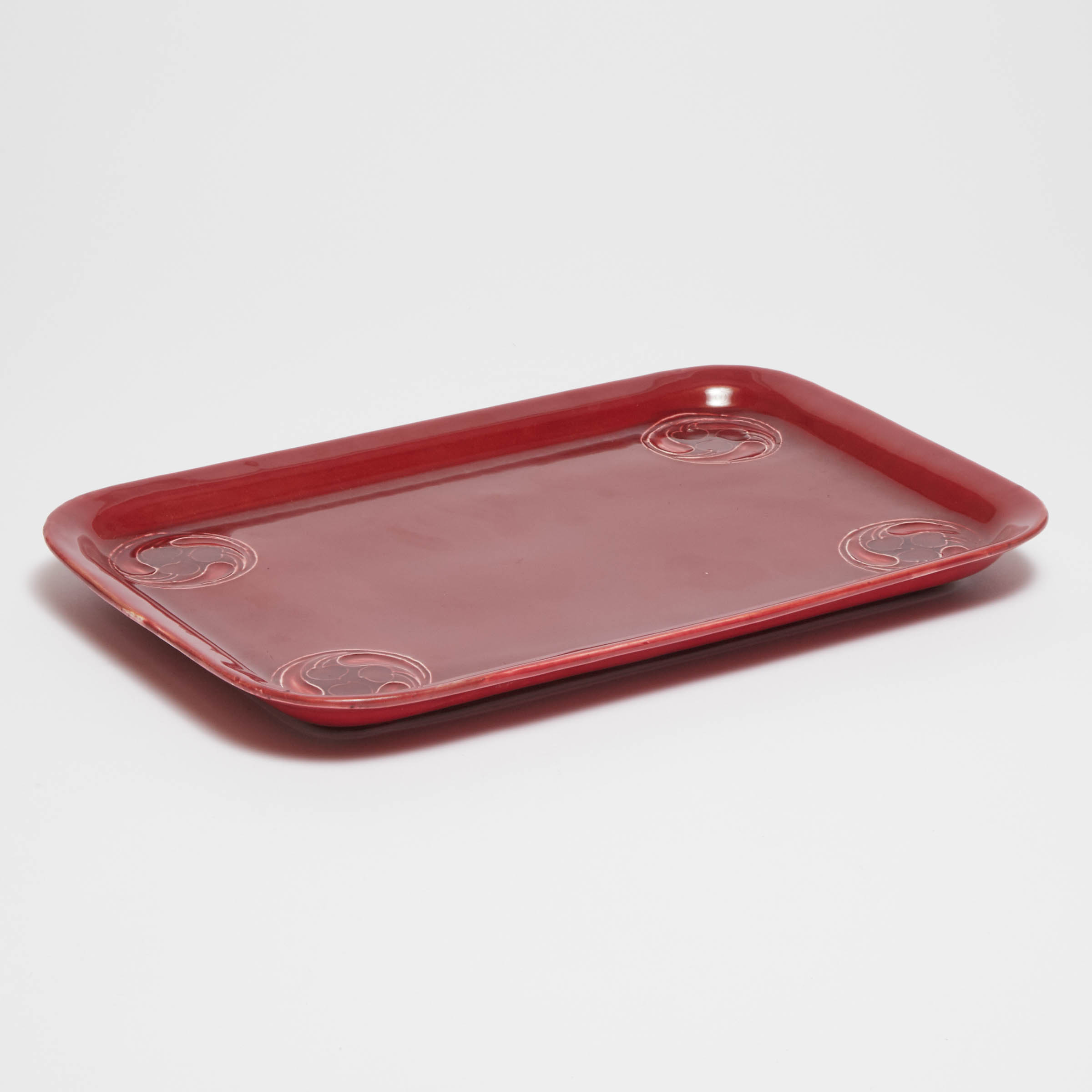 Macintyre Moorcroft Red Flamminian Rectangular Tray, c.1906-13