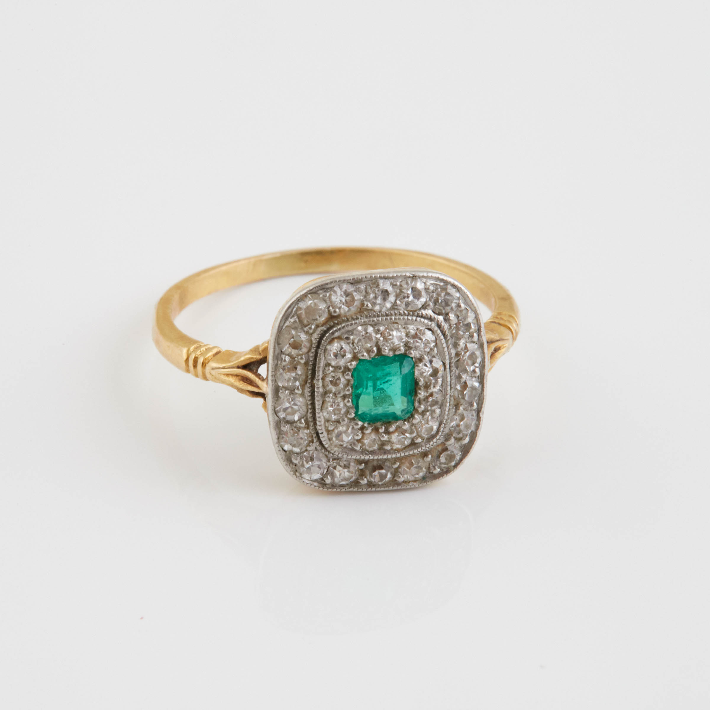 18K Yellow Gold And Platinum Filigree Ring
