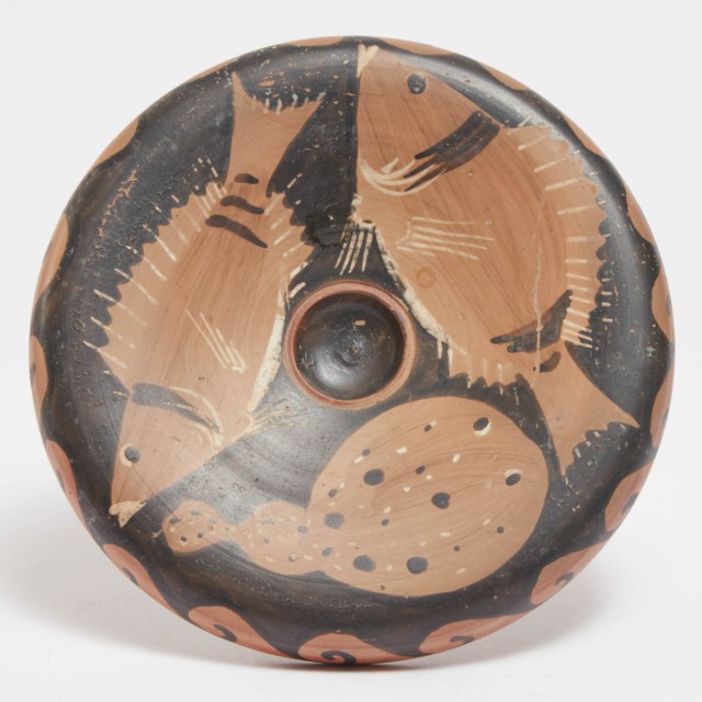 Campanian Red Figured Fish Plate, 350-320 B.C.