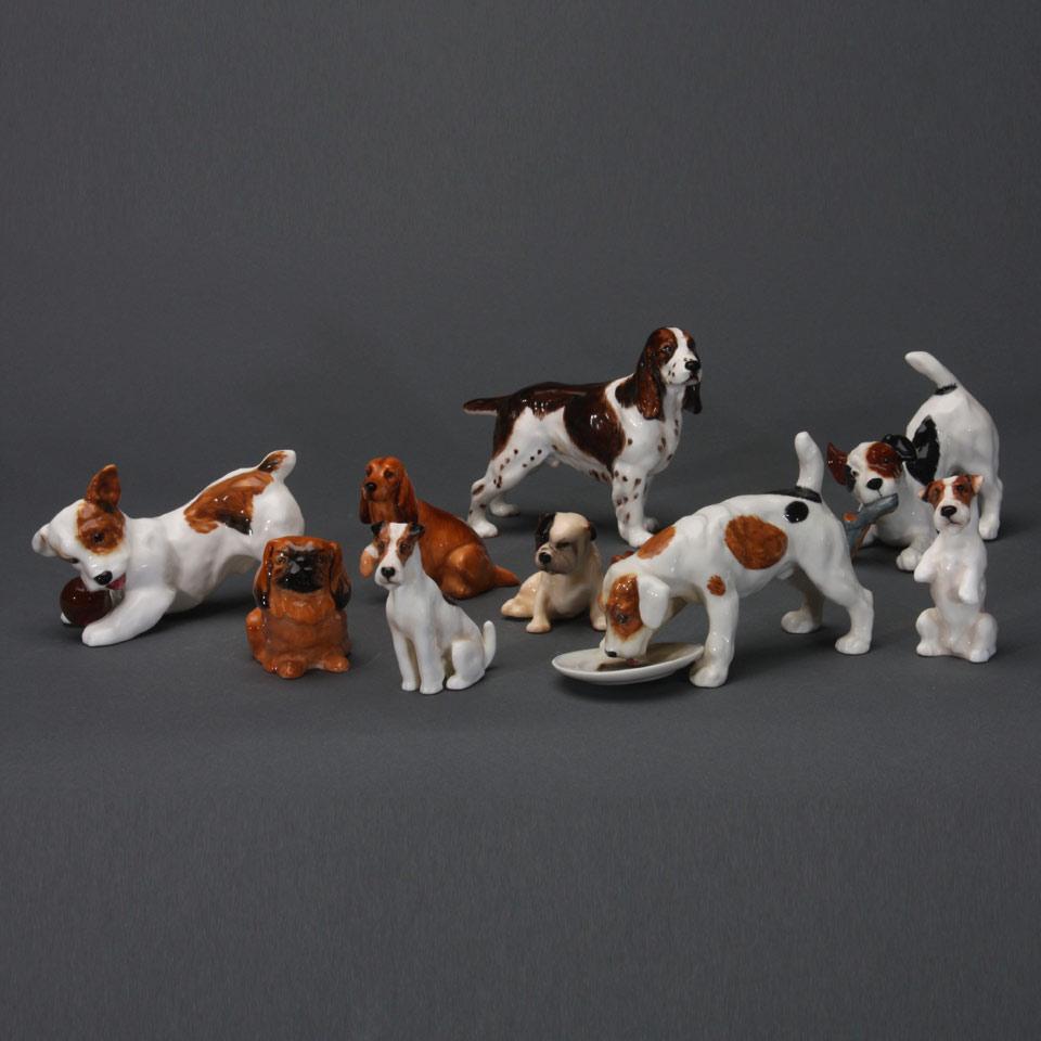 Nine Royal Doulton Dog Figurines