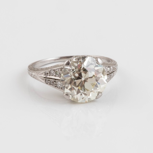 Platinum Filigree Solitaire Ring