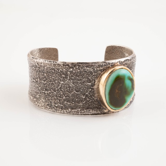 Charles Loloma Hopi Cast Silver And Gold Open Cuff