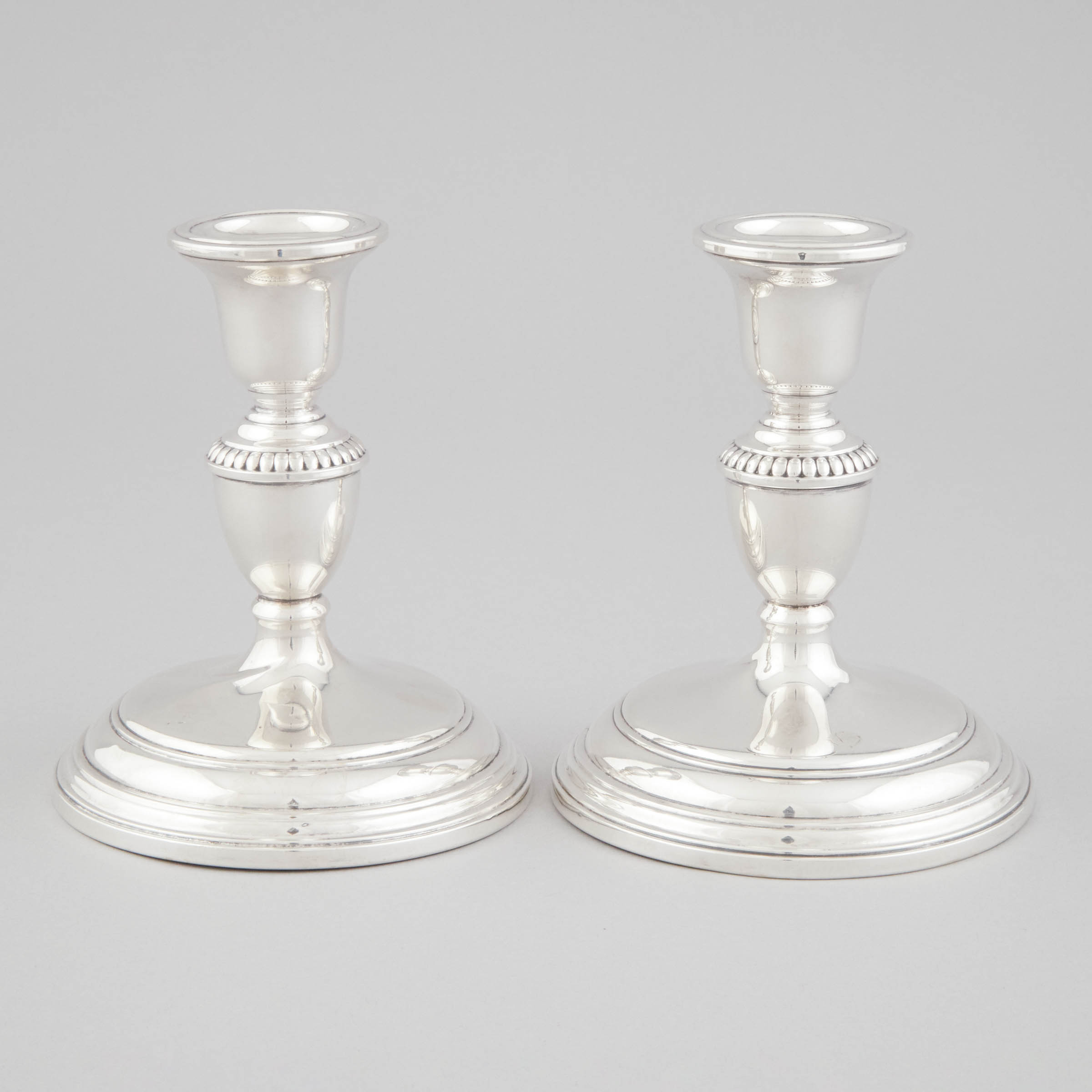 Pair of Canadian Silver Table Candlesticks, Henry Birks & Sons, Montreal, Que., 20th century