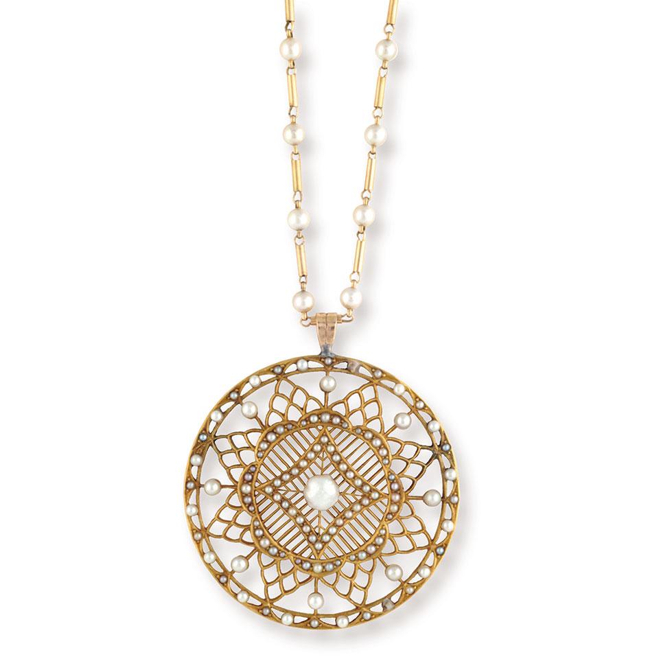 Shreve & Co. 14k Yellow Gold Pendant and Chain