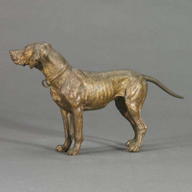 Austrian Cold Painted Bronze Figure of a Hound Dog, c.1900
