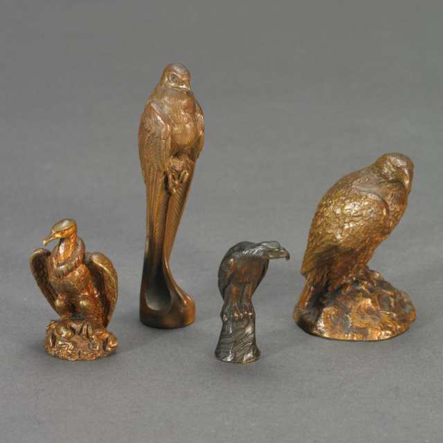 Group of Four Small Austrian Bronze Avian Figures, c.1900