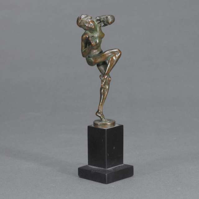 French School, Patinated Bronze Figure of Dancing Nude, 1st quarter, 20th century