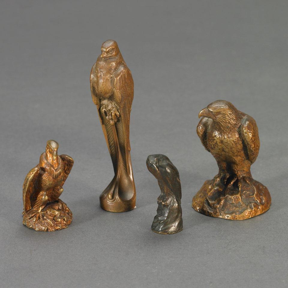 Group of Four Small Austrian Bronze Avian Figures, c.1900