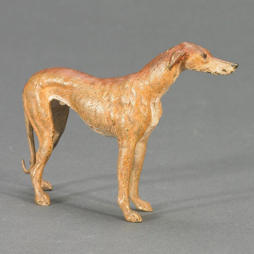 Austrian Cold Painted Bronze Figure of a Whippet/Hound, c.1920