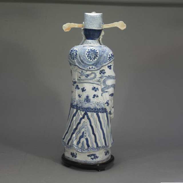 Massive Blue and White Porcelain Figures of the Three Star Gods “Fu Lu Shou”