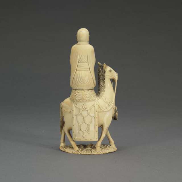 Ivory Carved Old Man and Horse