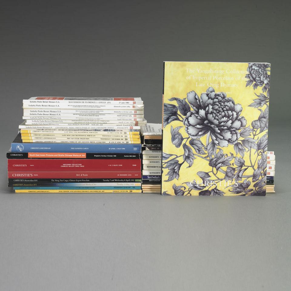 A Collection of Defunct Christie’s and Sotheby’s International Catalogues, 1974-2008, Thirty-Eight Volumes on Chinese Art