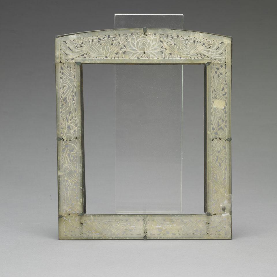 Hardstone and Brass Mirror Frame