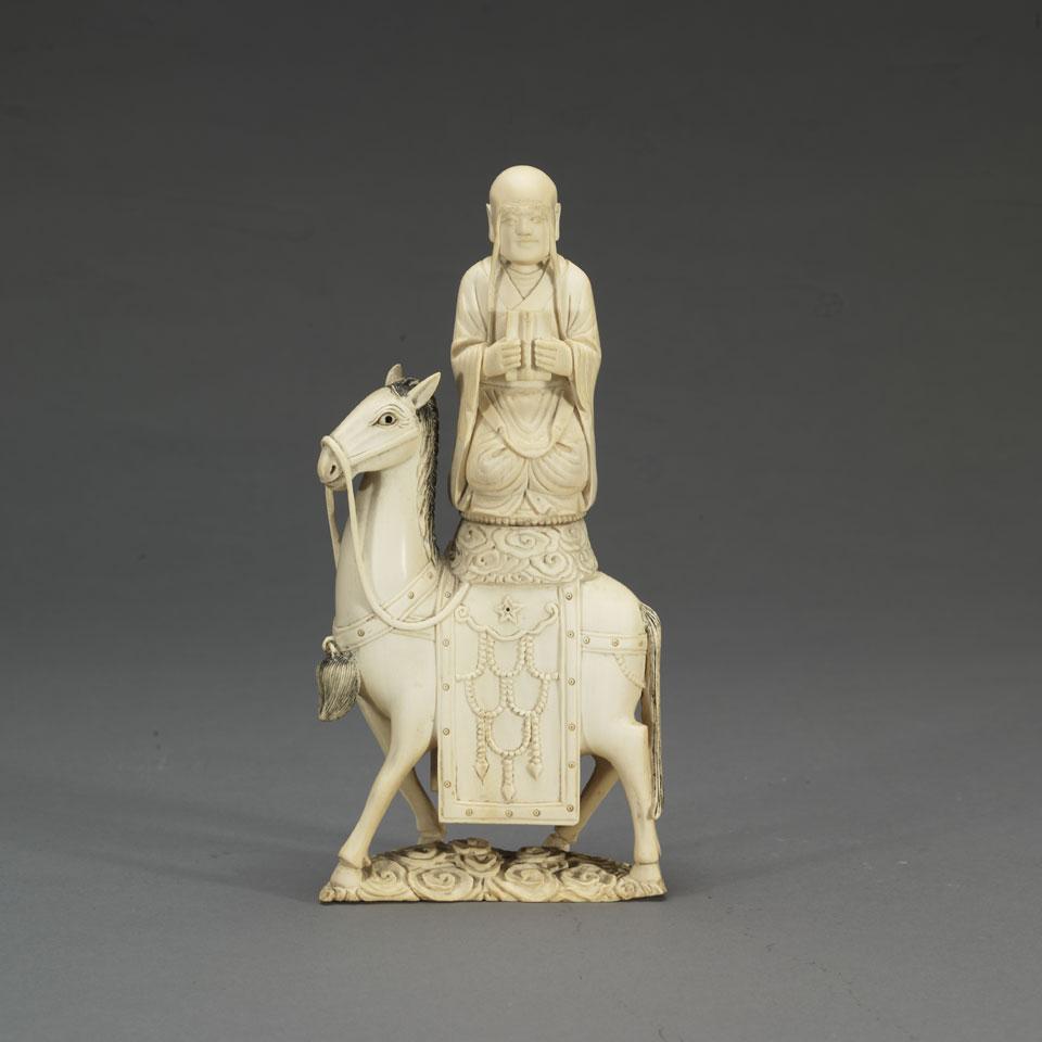 Ivory Carved Old Man and Horse