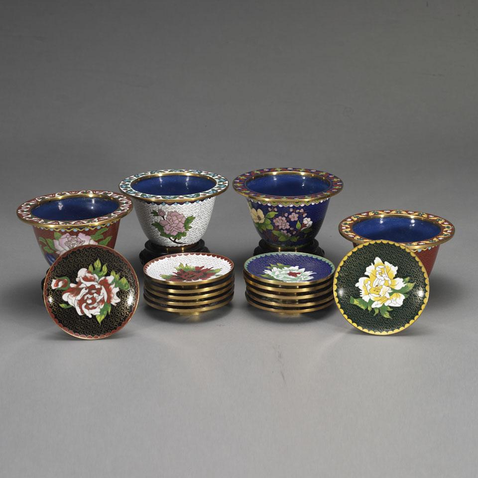 Group of Cloisonné Enamel Dishes and Pots 