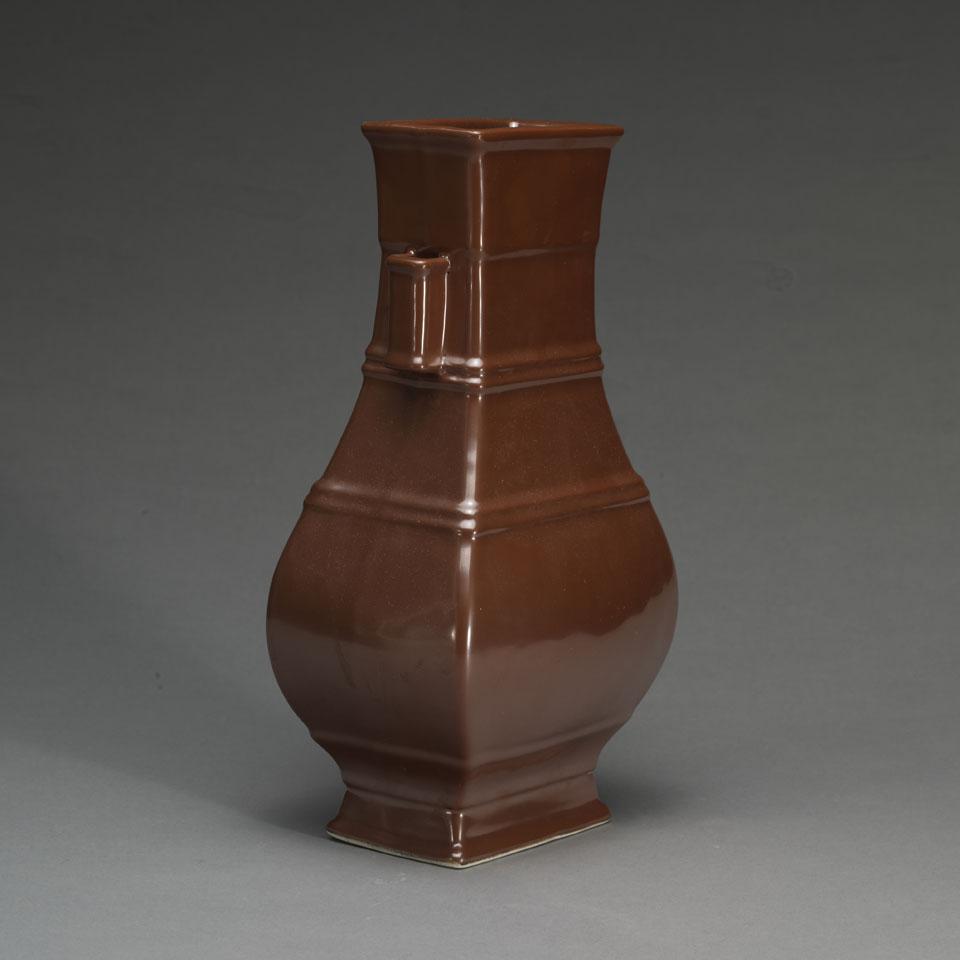 Russet Glazed Hu-Form Vase, Yongzheng Mark