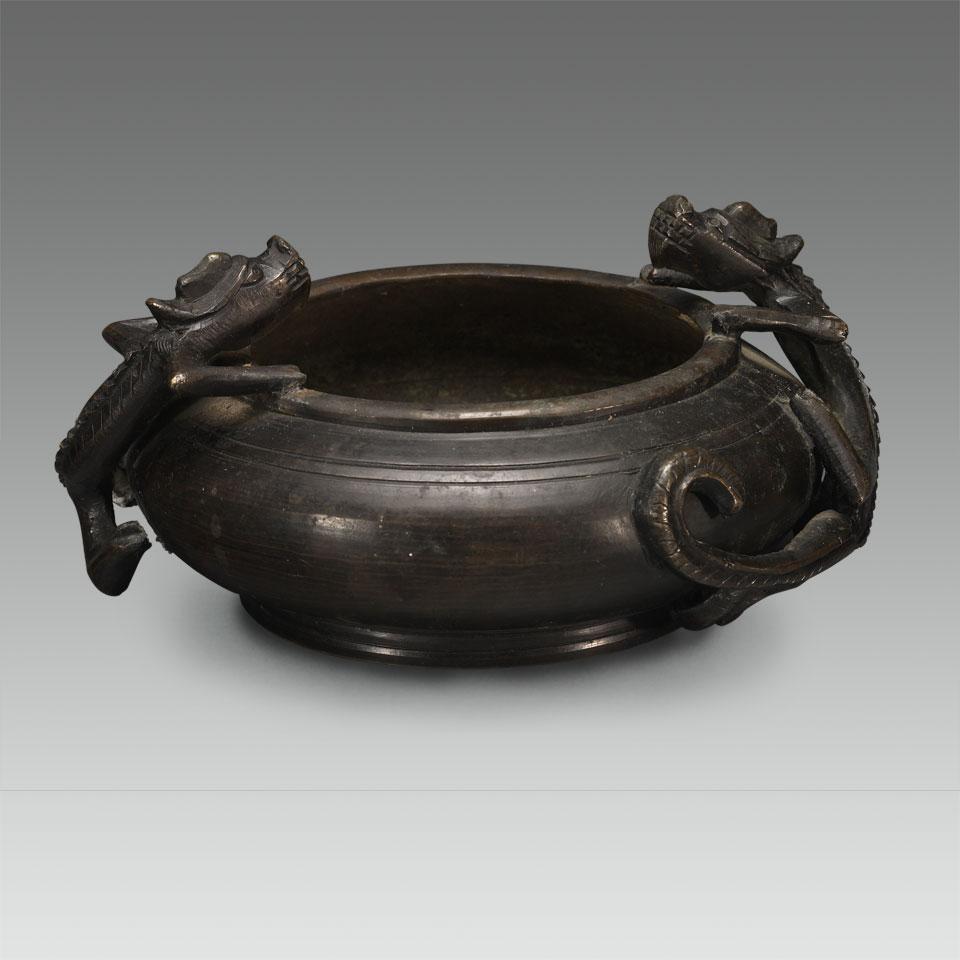Bronze Cast Dragon Censer, Xuande Mark, Early 20th Century
